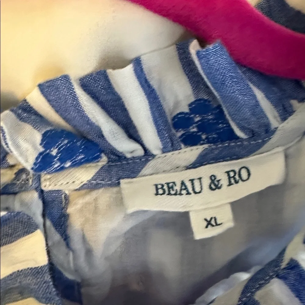 Beau & Ro Striped Floral Dress SzXL